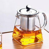 Glass Teapot With Stainless Steel Infuser And Lid For Blooming Loose Leaf  Tea