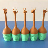 Funny Hand Gestures Silicone LooseLeaf Spice Tea Infuser Tea Strainer Diffuser