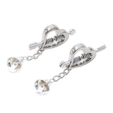 Stainless Steel Sexy Heart Shape Nipple Clamp Clips With Bell BDSM Play Clamps