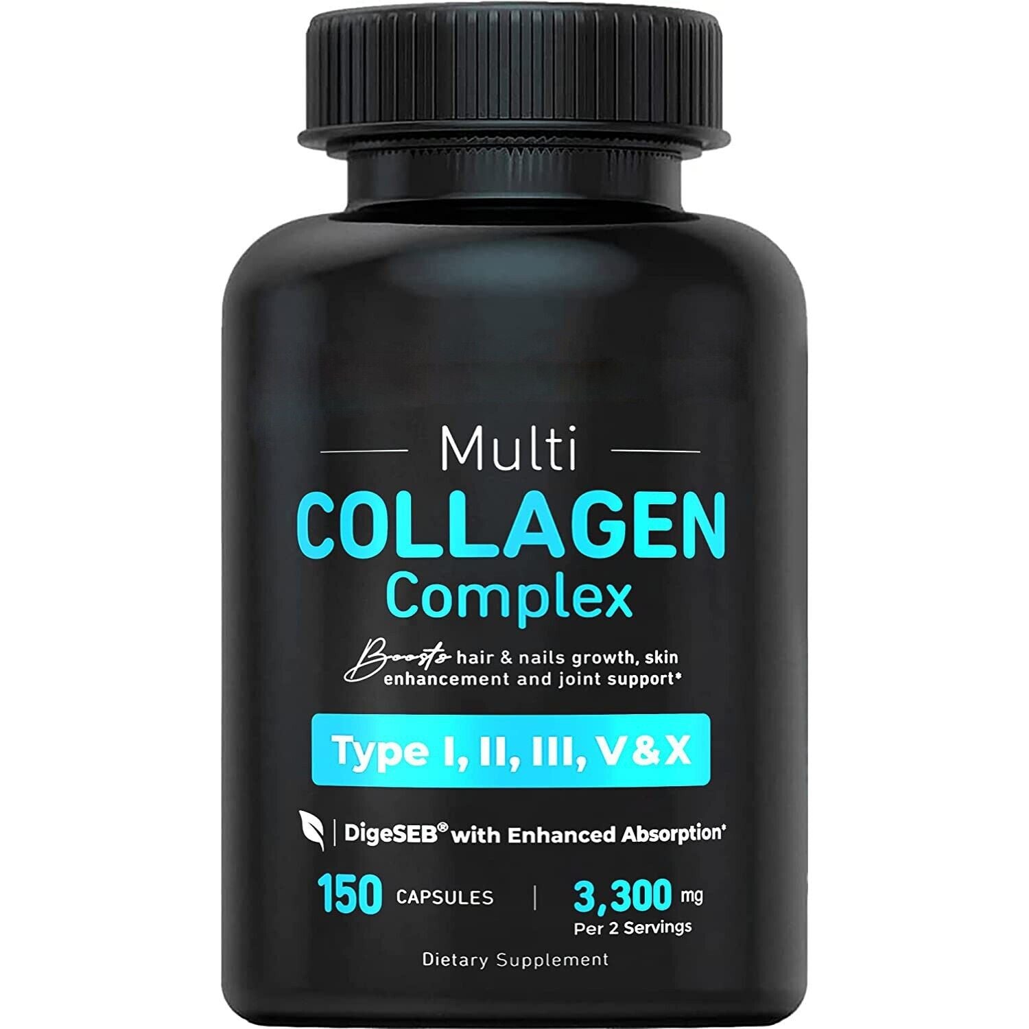 120caps Vital Vitamins Multi Collagen Complex - Type I, II, III, V, X, Grass Fed Secondary image