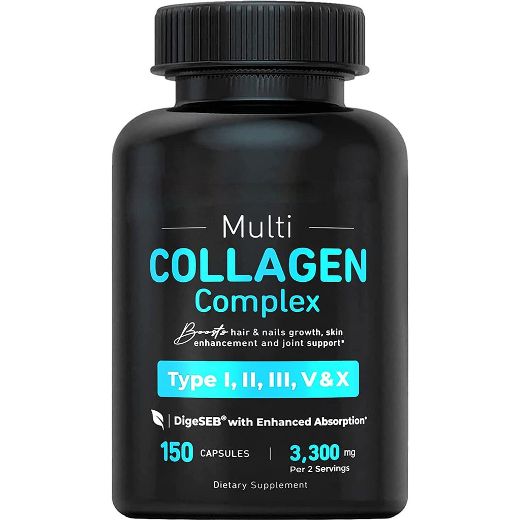 120caps Vital Vitamins Multi Collagen Complex - Type I, II, III, V, X, Grass Fed