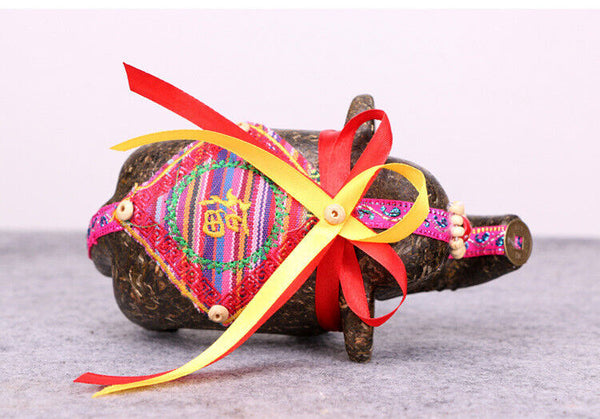 Ruyi auspicious craft tea three-dimensional tea carving small elephant ornaments