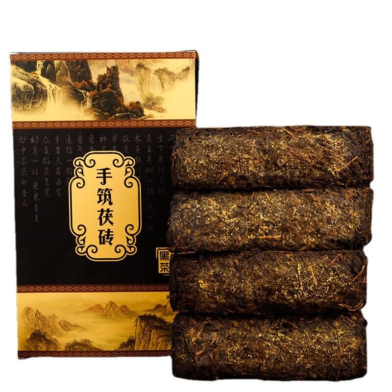 1kg Hunan  Anhua black tea hand-built por tea brick golden flower black tea Main image