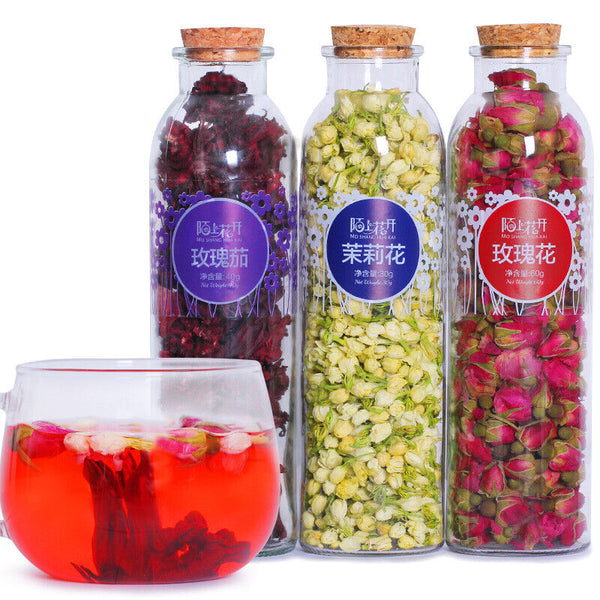 Dried Rose Tea Jasmine Rosella Health Tea Three-flower Combination Scented Tea