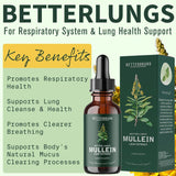 100% Support Lung Cleanse Mullein Leaf Extract Drops All-natural Ingredients
