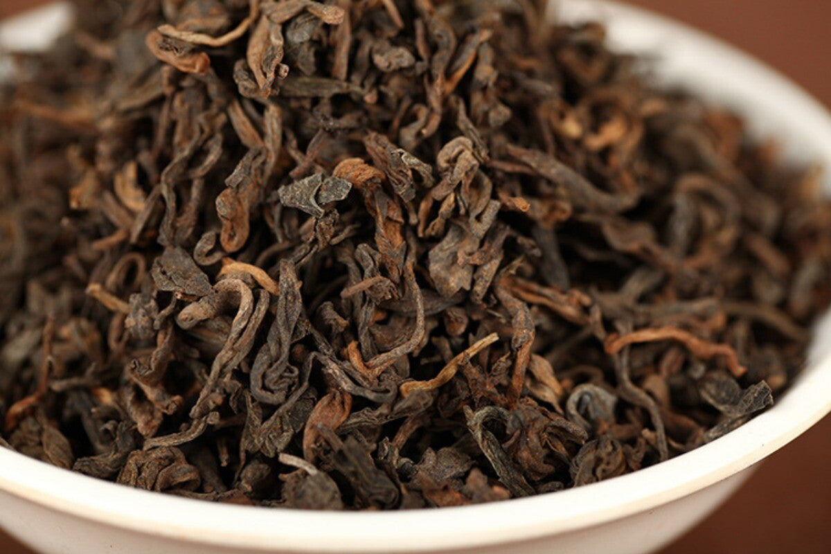 500g Yunnan Puerh Tea 2018 Menghai Ancient Tree Golden Bud Loose Tea Cooked Tea