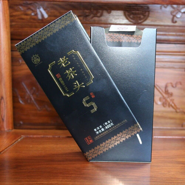 LAO CHA TOU * Ba Jiao Ting Old Tea Head 5 Years Aged Puer Tea 400g Ripe Cha