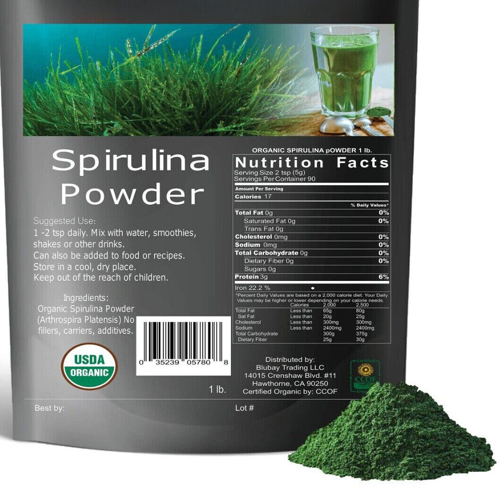 Spirulina Powder Organic 10.58 OZ. Bag | HELLOYOUNG