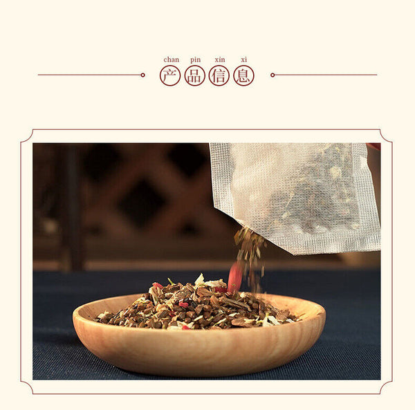 Herbal Tea with Ginseng and Perilla in Iron Box for Wellness Tea Bags