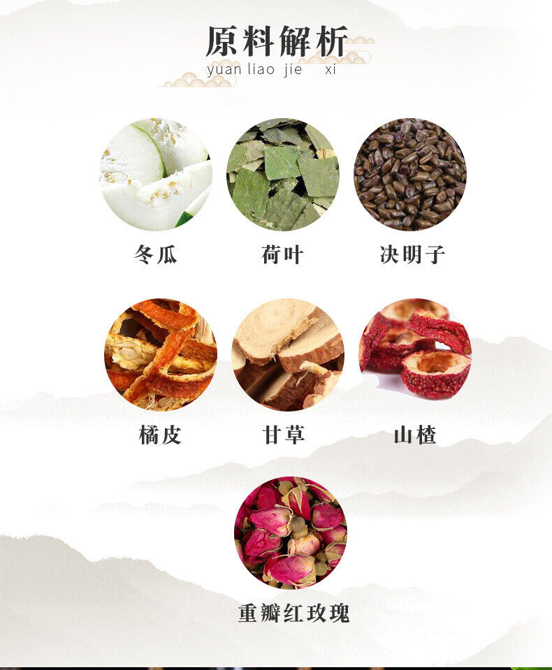 Winter Melon and Lotus Leaf Tea with Hawthorn Rose and Cassia in Tea Bags 150g