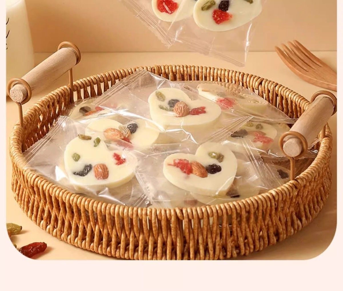 Yogurt Nut Crisps with Almonds Heart Shaped Snack Sweet Gift Idea Popular Treat