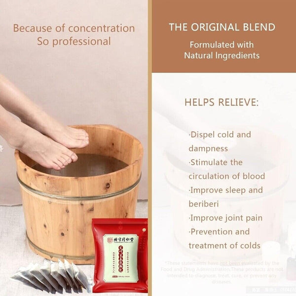 Ginger Herbal Foot Soak 900g Natural Plant Blend with Mugwort & Saffron 30 Pack
