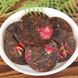 Fragrant Flower Tea Yunnan Pu-erh Tea Cake with Rose Petals Aged Rose Pu-erh Tea