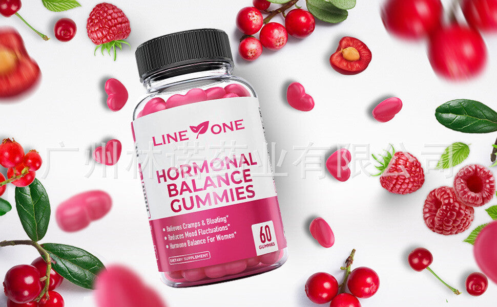 2 bottles Hormonal Balance PMS Relief 60 Gummies-Strawberry flavor