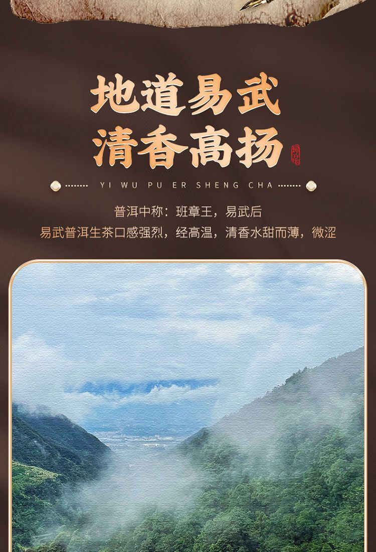 Yunnan Yiwu Tea District Puerh Raw Tea High Mountain Ancient Tree Puerh Tea 500g