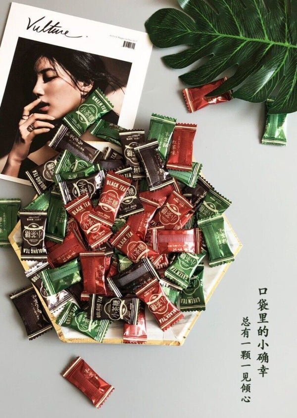 Tea Flavored Candy Circles Black Green Oolong Delicious Snack