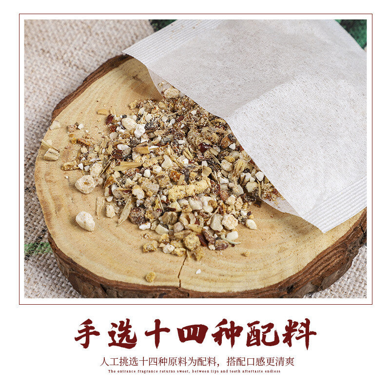 Herbal Tea with Plum Green Bean Black Bean Yellow Bean and Coix Seed in Paper