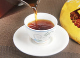 357g Yunnan Pu'er Ripe Tea Cake 云南普洱熟茶西双版纳茶区年春茶357g御贡金饼 普洱熟茶