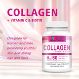 Collagen Vitamin C Biotin Tablets for Healthy Skin Hair Nail 60tablets/bottle