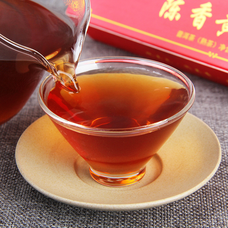 TeaAncient Tree Pu'er Tea Black Tea 300g Puerh Ripe Tea Aged Golden Bar Spring Tea