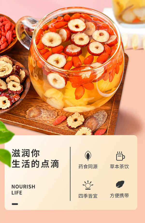 Angelica, Goji, Longan, Astragalus Red Ginseng & Maidong Herbal Tea
