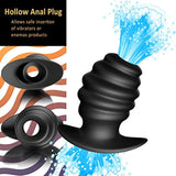Anal Plug Hollow Ribbed Butt Plug Trainer for Comfortable Wear Hive Ass Tunnel