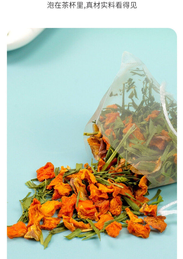 Pumpkin Bamboo Leaf Herbal Tea Pyramid Bags Floral Health Support Blend