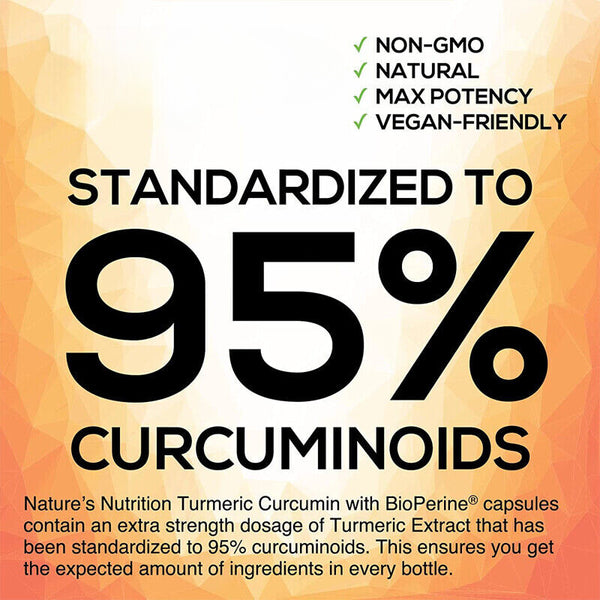 Turmeric Curcumin Highest Potency 95% 2600mg with BioPerine Black Pepper Extract