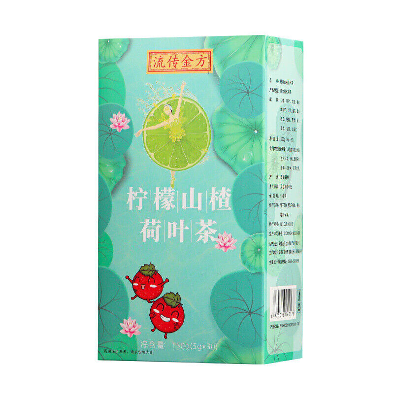 150g Lemon Hawthorn Lotus Leaf Tea Non-fat Flow Tea Bags Infusion Healthy Tea