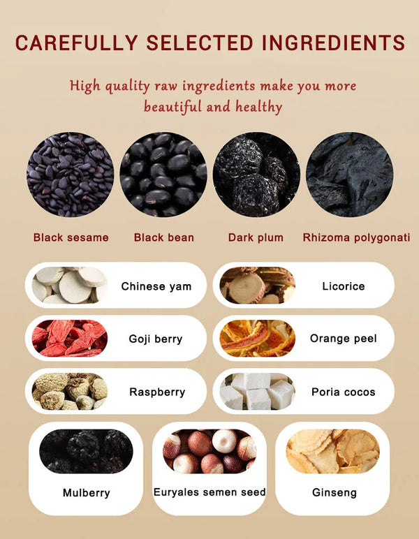 Herbal Health Tea Nourishing Liver and Kidney Ginseng Polygonatum Mulberry Tea