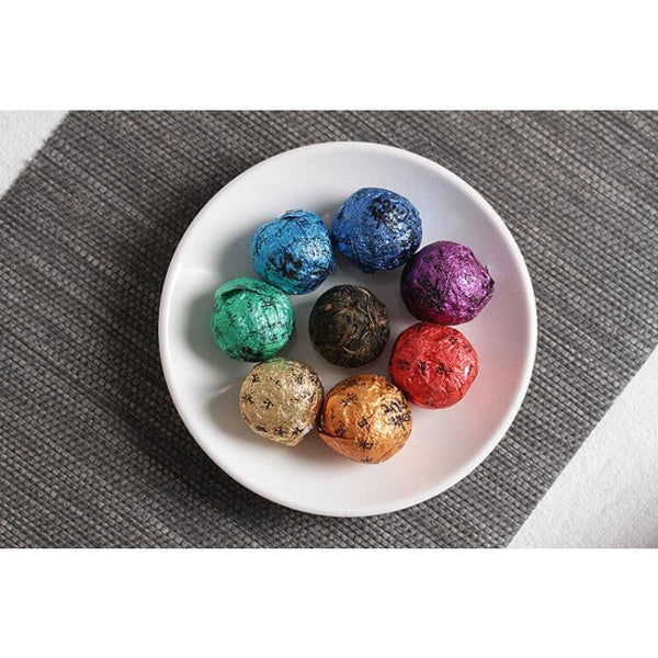 CIFbuy 21pcs Yunnan Pu'er Tea Colorful Dragon Pearl Handmade Dragon Pearl Pu'er Raw Tea