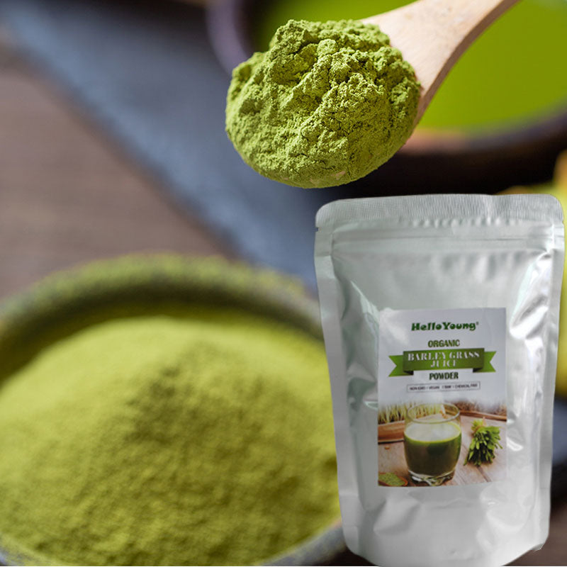 Barley Grass Powder Non-GMO, Vegan, and Non-Irradiated - Rich In Antioxidants, Protein, Fiber, Minerals, Chlorophyll, Amino Acids and Protein - 250 Grams