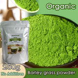 HelloYoung Organic Barley Grass Juice Powder 250g Raw Cold Pressed Source – Greens Superfood Booster – Retains Vitamins, Minerals, Antioxidants, & Chlorophyll – Non-GMO