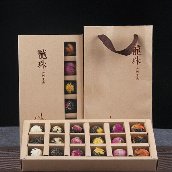 CIFbuy Yunnan Raw Pu'er Scented Tea 120g (18pcs) Dragon Ball Gift Box Jasmine 6 Flavor