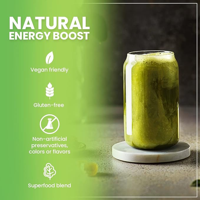 Barley Grass Powder Original 100% Pure And Organic Green Tea Barley Grass Powdered Drink Pure, Kosher, Vegan, Bulk. Good Source of Fiber, Protein. Great for Juices