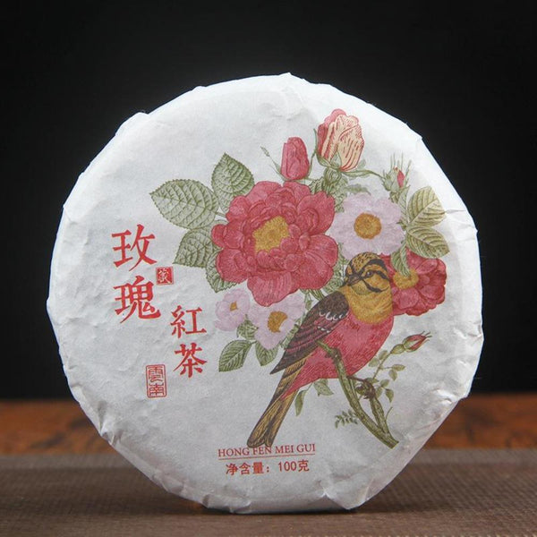 CIFbuy Yunnan Ancient Tree Black Tea Sun Dried Red Rose Flower Fruit Honey Aromatic Fengqing Cake