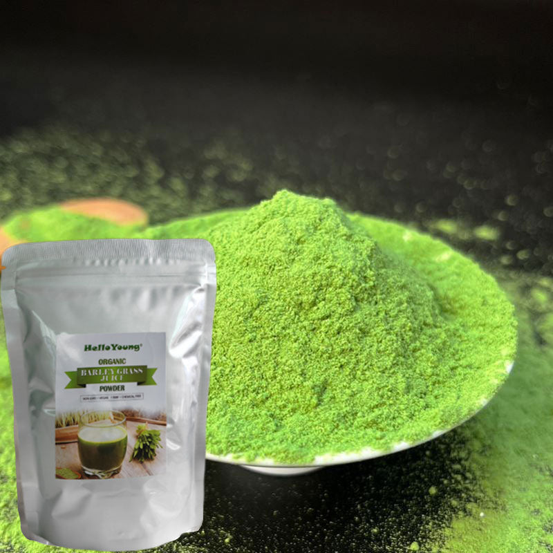 HelloYoung Barley Grass Powder 100% Pure and Natural for lose weight barley powder pure organic body detoxification, moistening intestines, burning fat, purifying liver, lowering cholesterol, beautiful skin, healthy slimming drink Main image