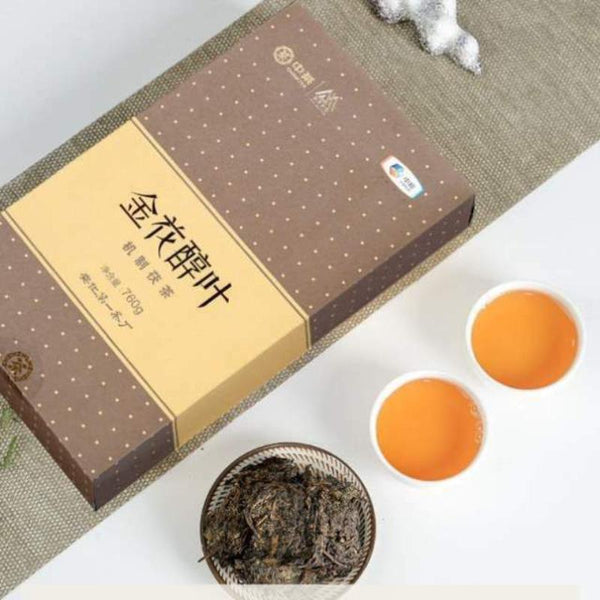 CIFbuy Hunan Anhua Golden Flower Dark Brick Tea Fu Zhuan Dark Tea Fu Brick Tea 760g