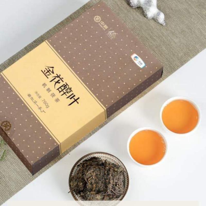 CIFbuy Hunan Anhua Golden Flower Dark Brick Tea Fu Zhuan Dark Tea Fu Brick Tea 760g
