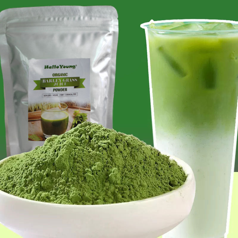 HelloYoung Organic Barley Grass Juice Powder Gluten Free, GMO free, Vegan - Complements Wheatgrass Juice Powder Main image
