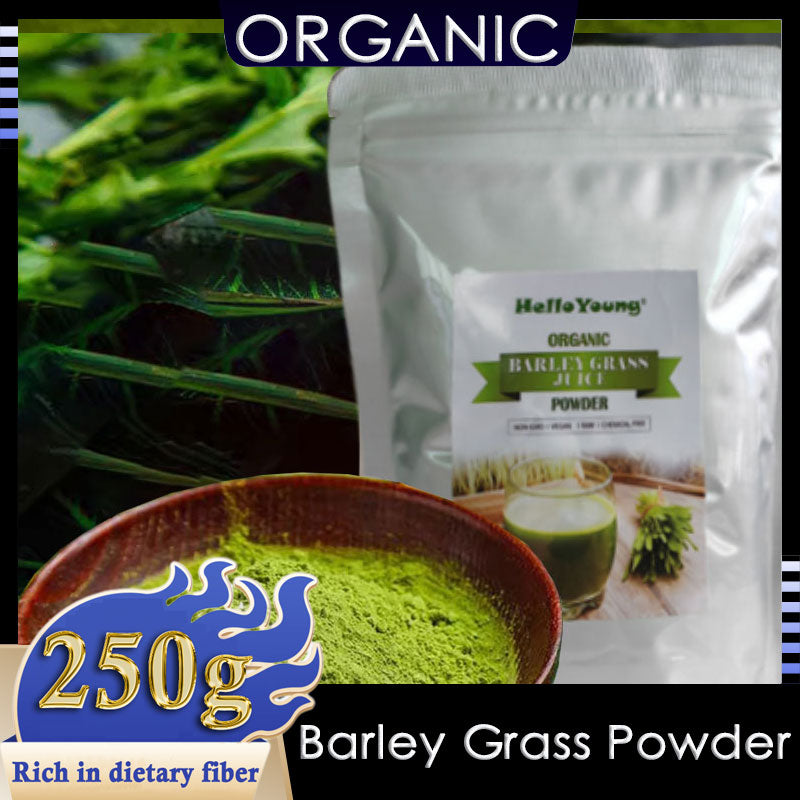 HelloYoung Imported Unsweetened Premium Organic Barley Grass Powder 250g pure organic body detoxification, moistening intestines