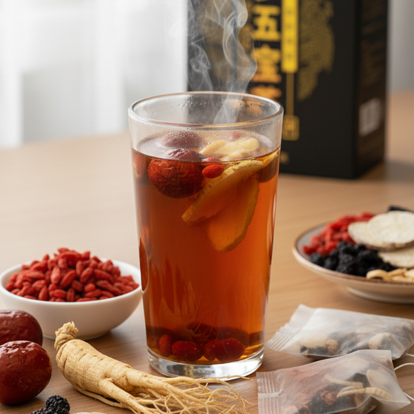 CIFbuy Ginseng Herbal Tea 10 Bags Caffeine Free Natural Loose Leaf Blend Brew Gift人参草本茶 10袋 无咖啡因 天然散叶混合茶 冲泡礼盒