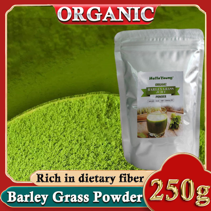 Organic Barley Grass Powder 250g, Green Superfood for Smoothie, Organic Non-GMO Vegan Cold-Juiced and Low-Temperature Dried