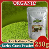 Organic Barley Grass Powder 250g, Green Superfood for Smoothie, Organic Non-GMO Vegan Cold-Juiced and Low-Temperature Dried