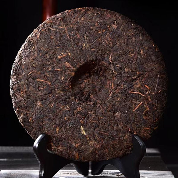 CIFbuy 357g Puerh Ripe Tea Cake Bulang Mountain Cooked Pu-erh Red Tea Yunnan Black Tea