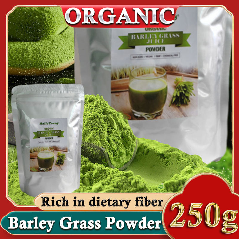 Organic Barley Grass Powder 250g, Green Superfood for Smoothie, Shakes and Salads  lowering cholesterol, beautiful skin, healthy slimming drink Main image