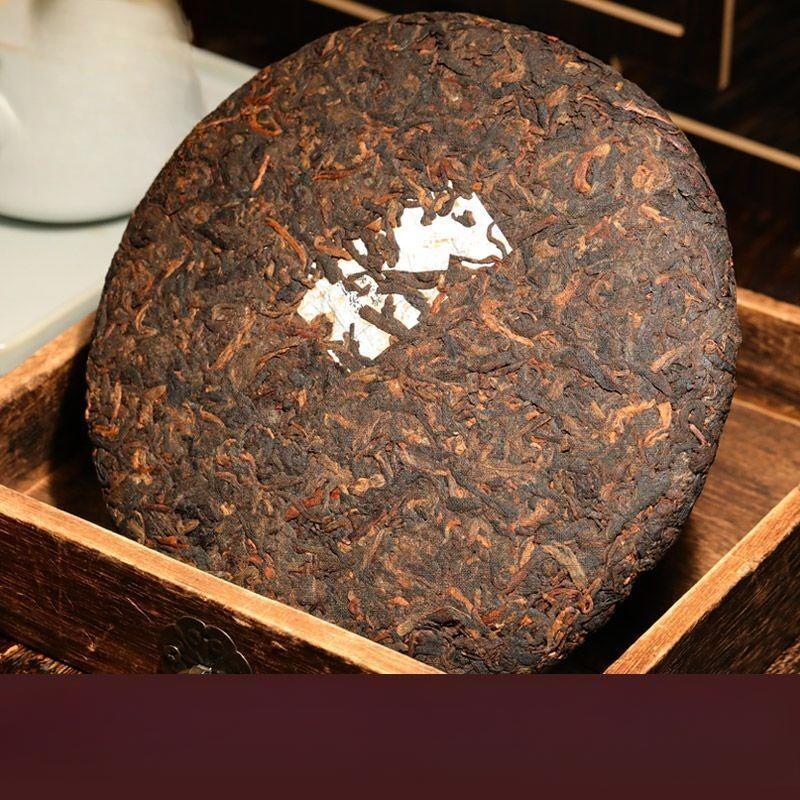 CIFbuy Big Tree Tea Brown Peacock Pu'er Tea Ripe Tea Cake Yunnan Qizi Cake Tea 357g