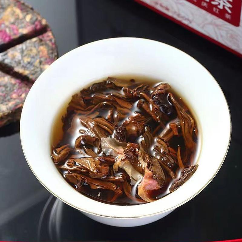 CIFbuy100g Fengqing Rose Black Tea Cake Yunnan Dianhong Flower Tea Organic Roselle Tea