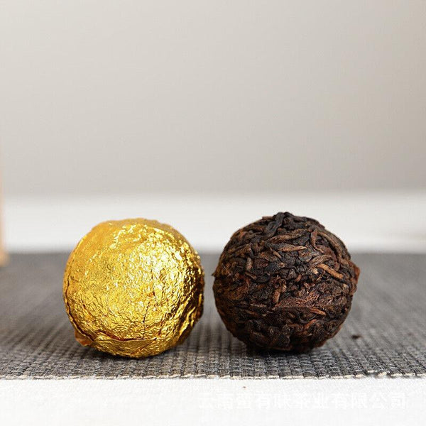 CIFbuy Yunnan Pu'er Tea 18pcs (Golden Tin) Menghai Golden Buds Ripe Tea Dragon Pearl