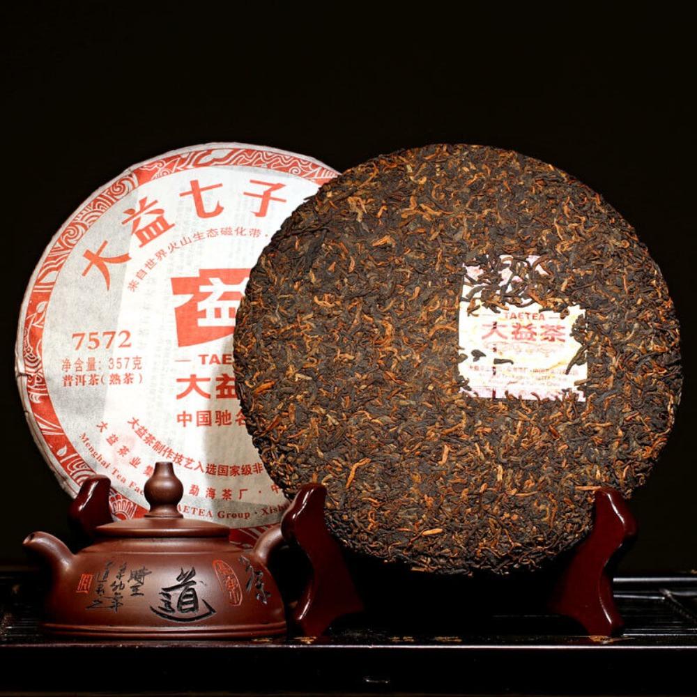 CIFbuy TAETEA 7572 Ripe Pu-erh Tea Cake Natural Energy Herbal Tea 357g Secondary image